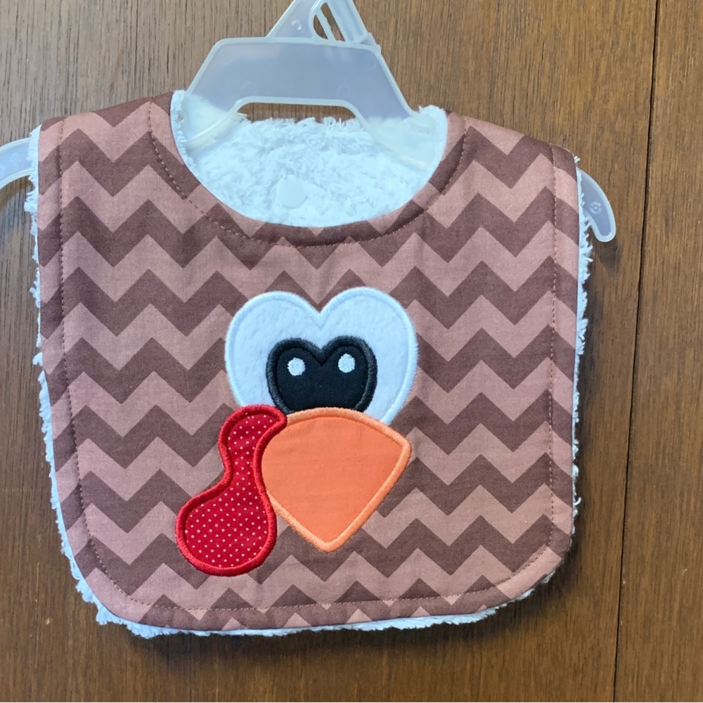 Brown Chevron Baby Bib